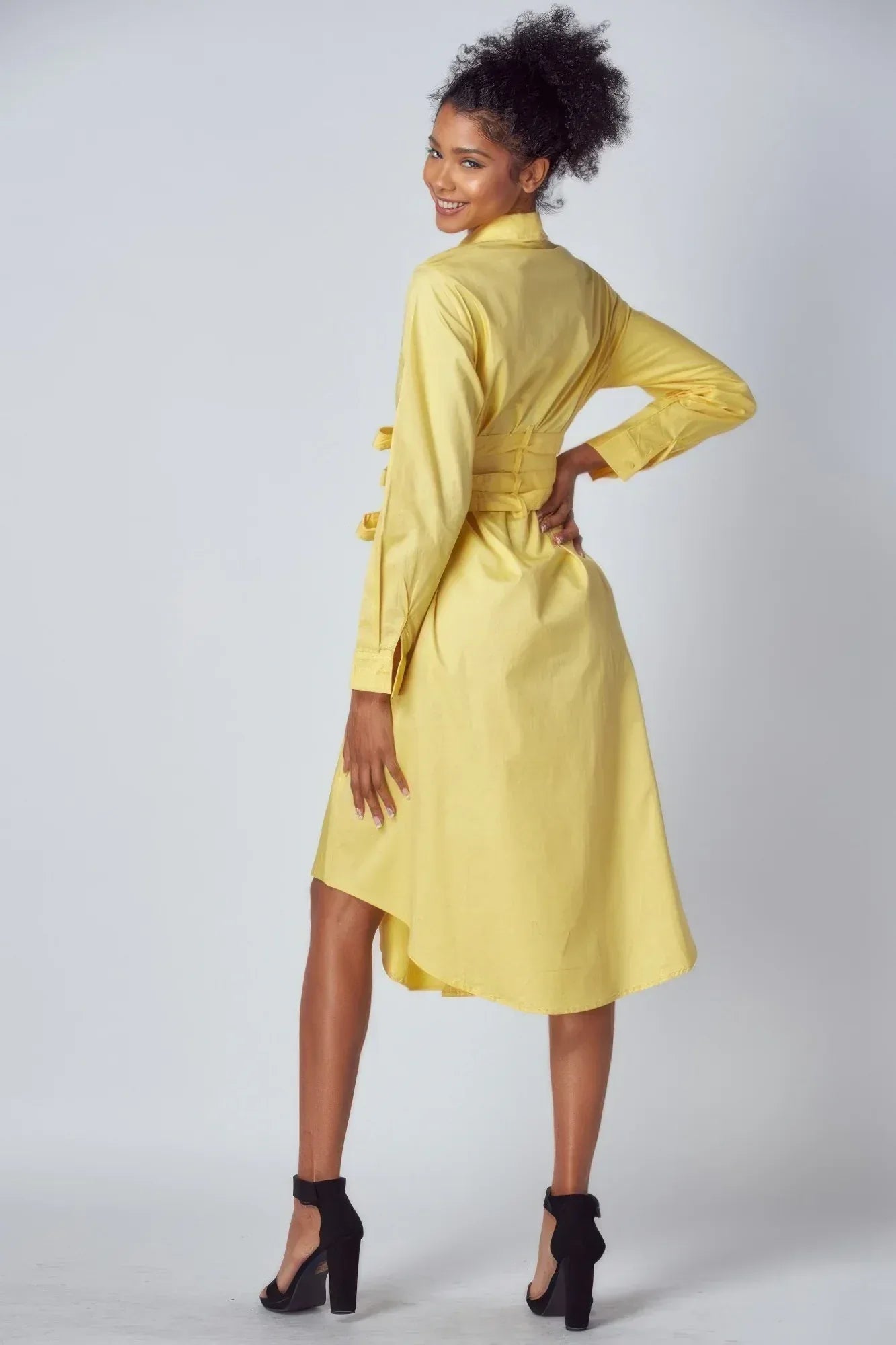 Shirt Dress With Tie Up Belt Detail | Mixtshop LLC