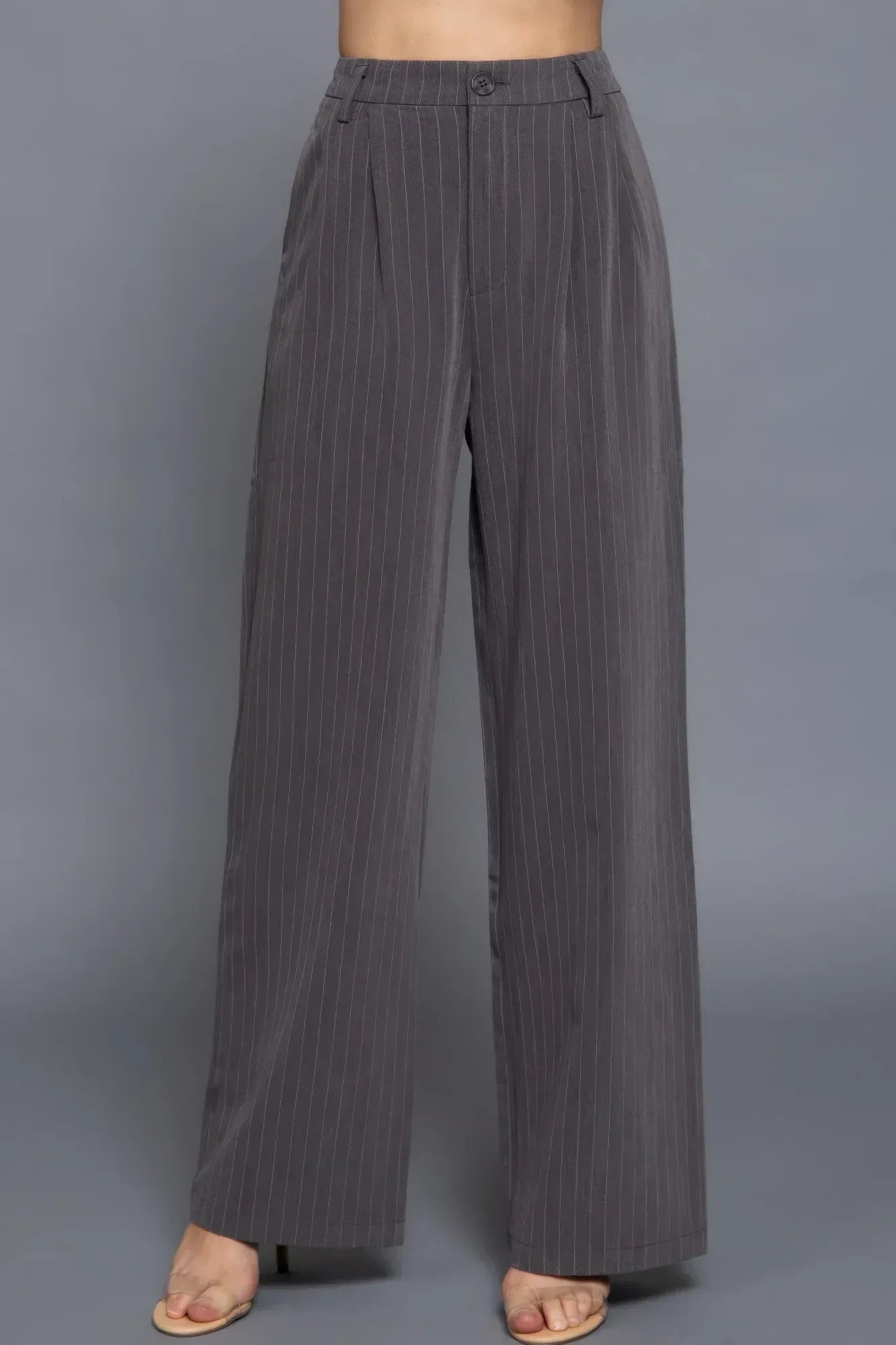 Pin Stripe Woven Straight Pants | Mixtshop LLC Main image
