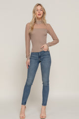 Long Slv Mesh Panel Detail Sweater Top | Mixtshop LLC