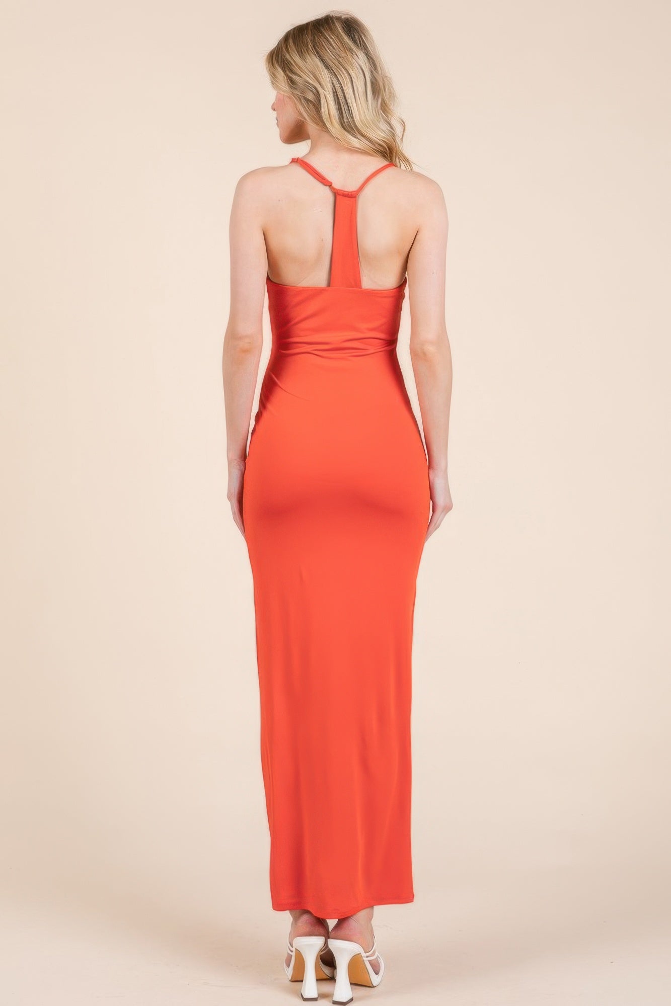 Asymmetry Ruched Double Layered Maxi Dress | Mixtshop LLC