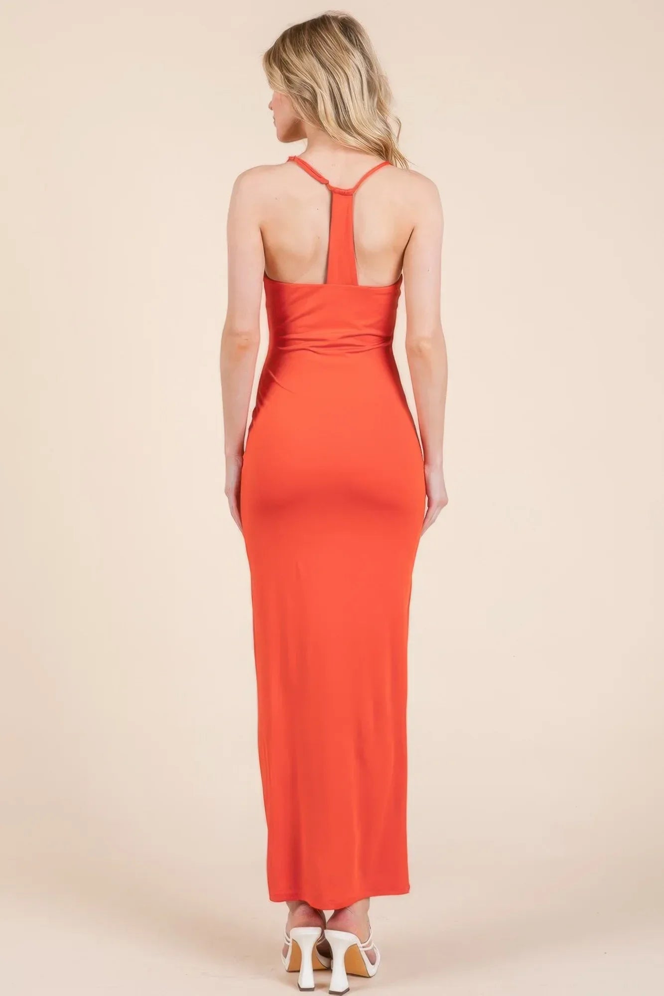 Asymmetry Ruched Double Layered Maxi Dress | Mixtshop LLC