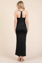 Asymmetry Ruched Double Layered Maxi Dress | Mixtshop LLC