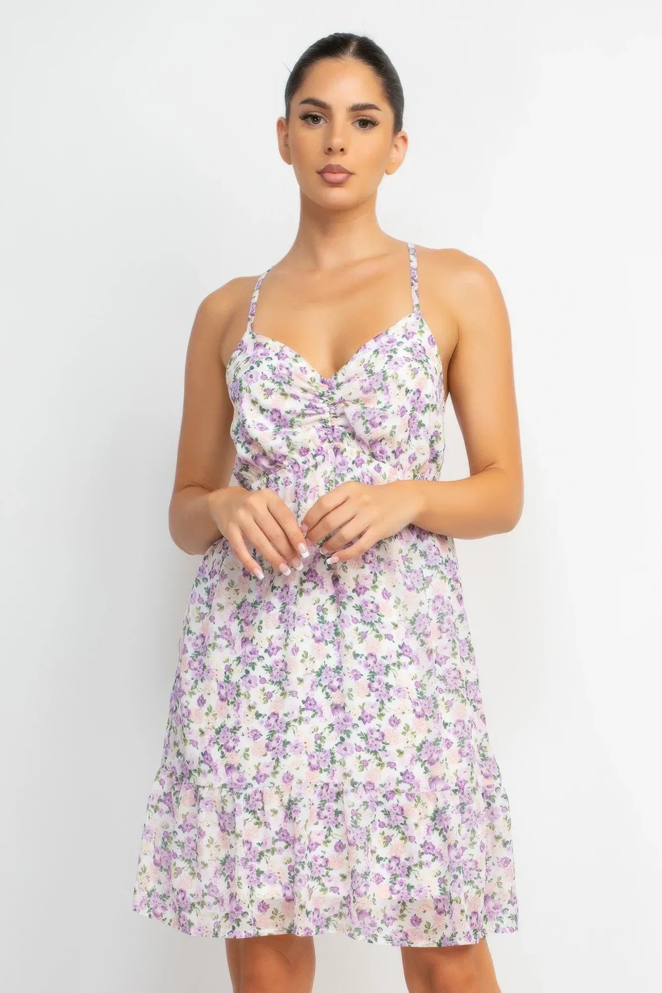 Double Strap Back Mini Dress | Mixtshop LLC Main image