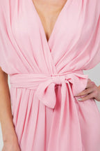 Solid Tie Waist Ruffle Midi Dress | Mixtshop LLC