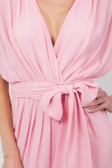 Solid Tie Waist Ruffle Midi Dress | Mixtshop LLC