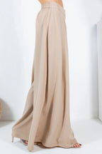 Large Hem Wide Leg Pleated Solid Pants | Mixtshop LLC