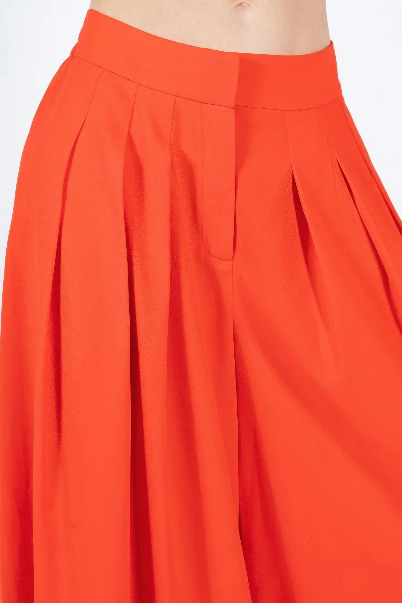 Large Hem Wide Leg Pleated Solid Pants | Mixtshop LLC