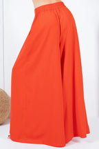 Large Hem Wide Leg Pleated Solid Pants | Mixtshop LLC