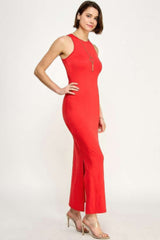 High Neck Side Slit Max Dress | Mixtshop LLC