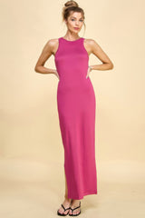 High Neck Side Slit Max Dress | Mixtshop LLC