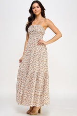 Floral Smocked Ruffle Maxi Dress | Mixtshop LLC