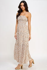 Floral Smocked Ruffle Maxi Dress | Mixtshop LLC