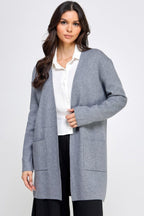 Basic Soft Long Line Open Front Sweater Cardigan | Mixtshop LLC