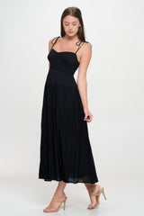 Solid Smocked Ruffle Maxi Dress | Mixtshop LLC