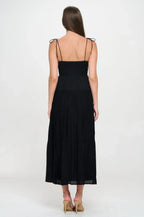 Solid Smocked Ruffle Maxi Dress | Mixtshop LLC