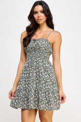 Floral Front Tie Ruffle Mini Dress | Mixtshop LLC