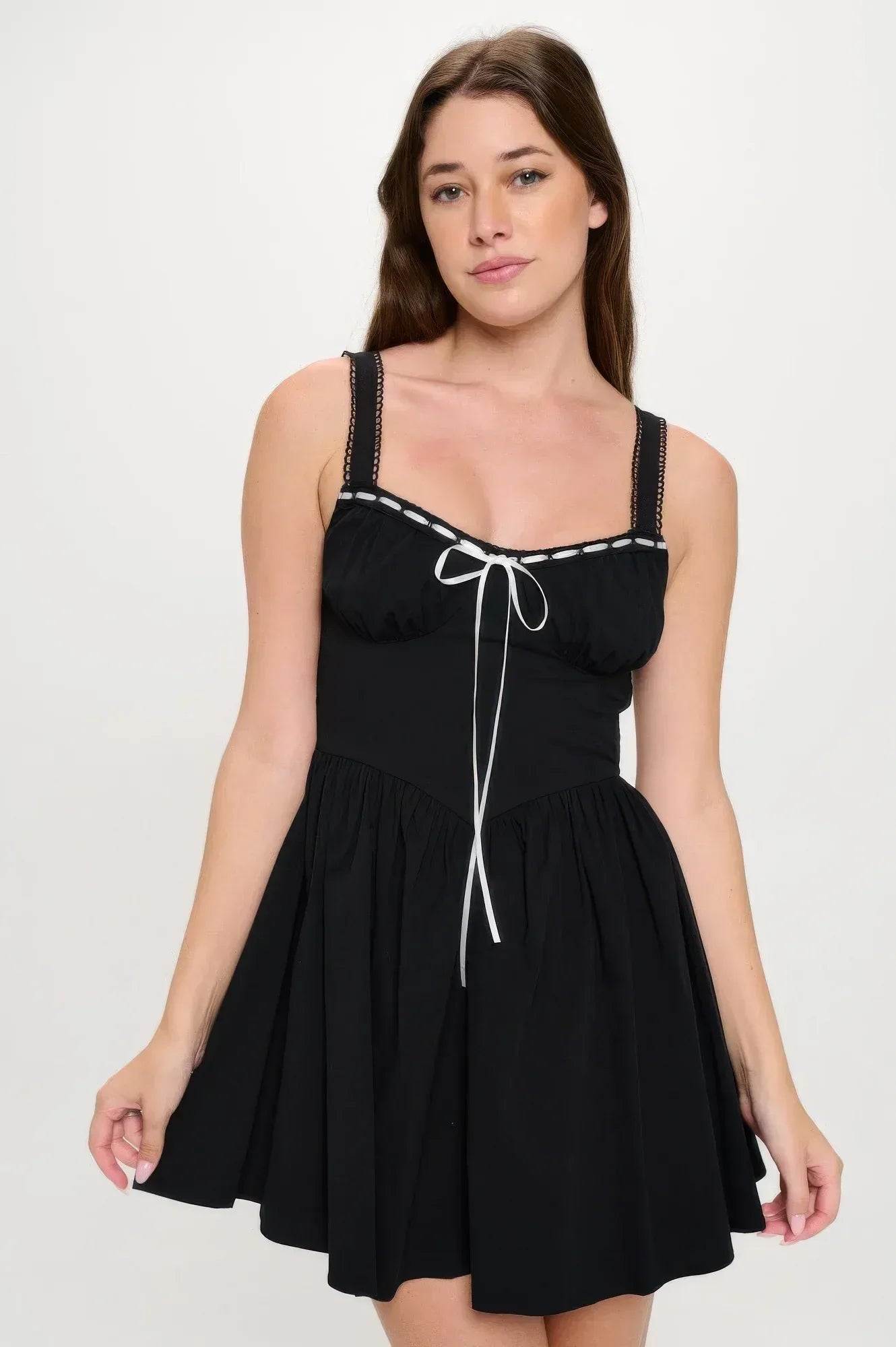 Front Ribbon Tie Bustier Dress | Mixtshop LLC Main image