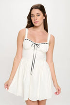 Front Ribbon Tie Bustier Dress | Mixtshop LLC