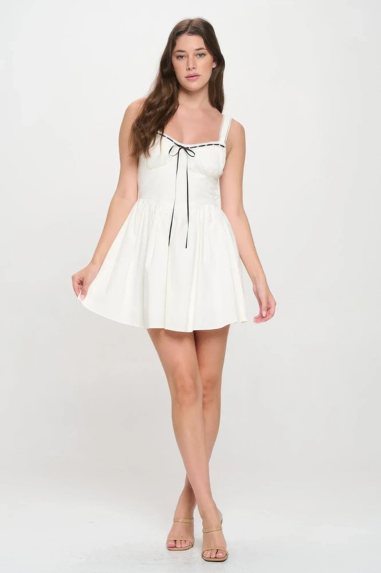 Front Ribbon Tie Bustier Dress Secondary image