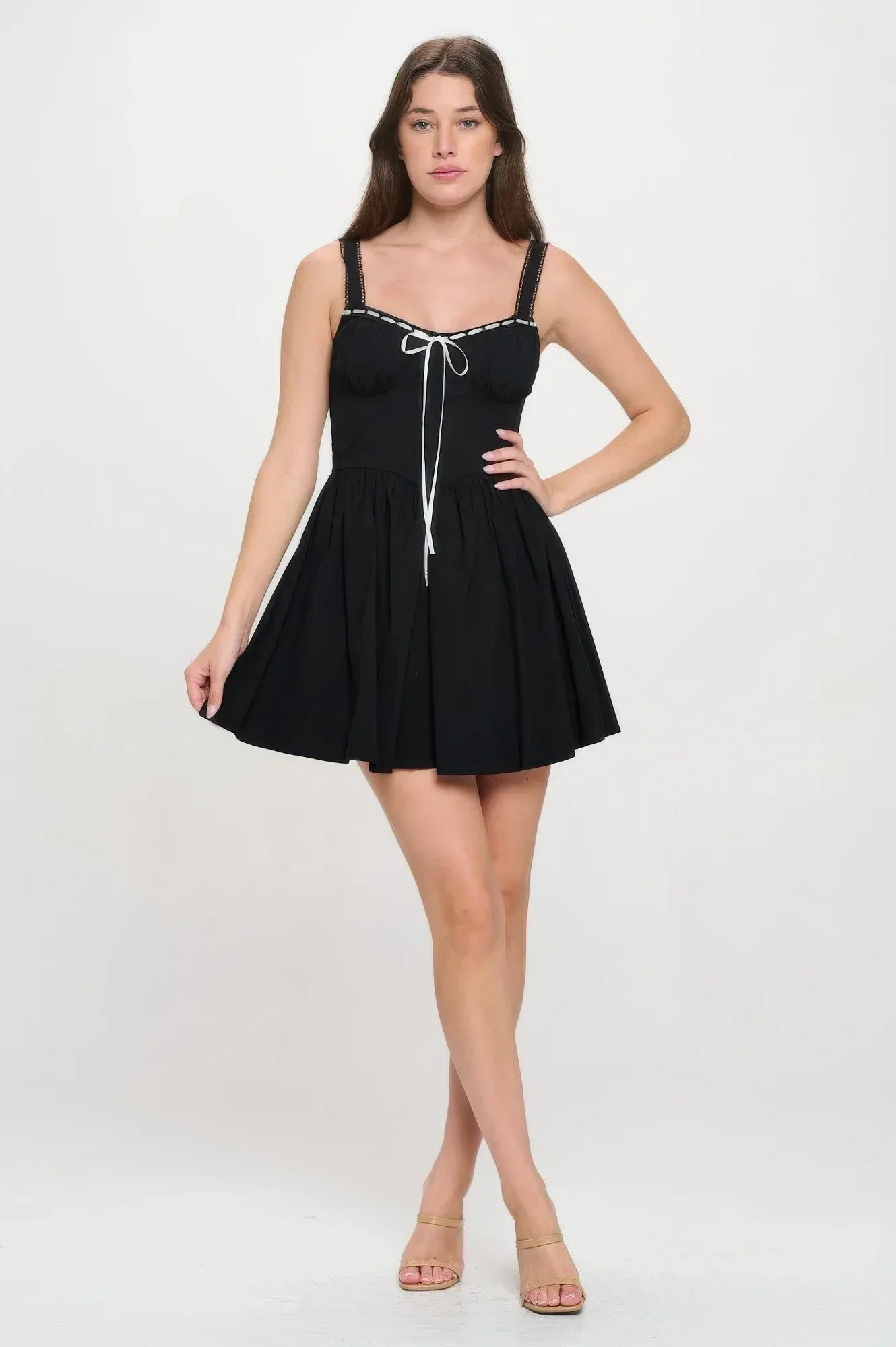 Front Ribbon Tie Bustier Dress Secondary image
