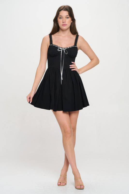 Front Ribbon Tie Bustier Dress | Mixtshop LLC