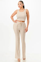 Ribbed Tank Top And Pant Set | Mixtshop LLC