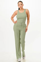 Ribbed Tank Top And Pant Set | Mixtshop LLC