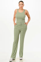 Ribbed Tank Top And Pant Set | Mixtshop LLC