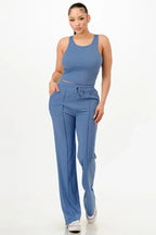 Ribbed Tank Top And Pant Set | Mixtshop LLC
