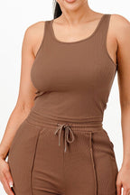 Ribbed Tank Top And Pant Set | Mixtshop LLC