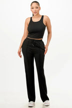 Ribbed Tank Top And Pant Set | Mixtshop LLC