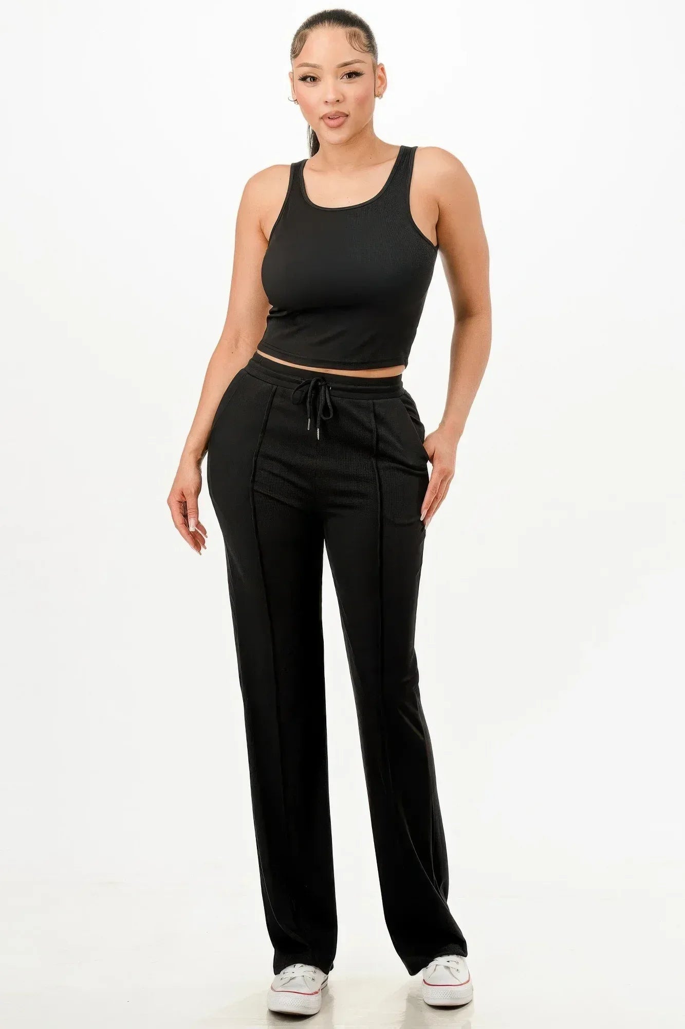 Ribbed Tank Top And Pant Set | Mixtshop LLC