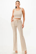Ribbed Tank Top And Pant Set | Mixtshop LLC