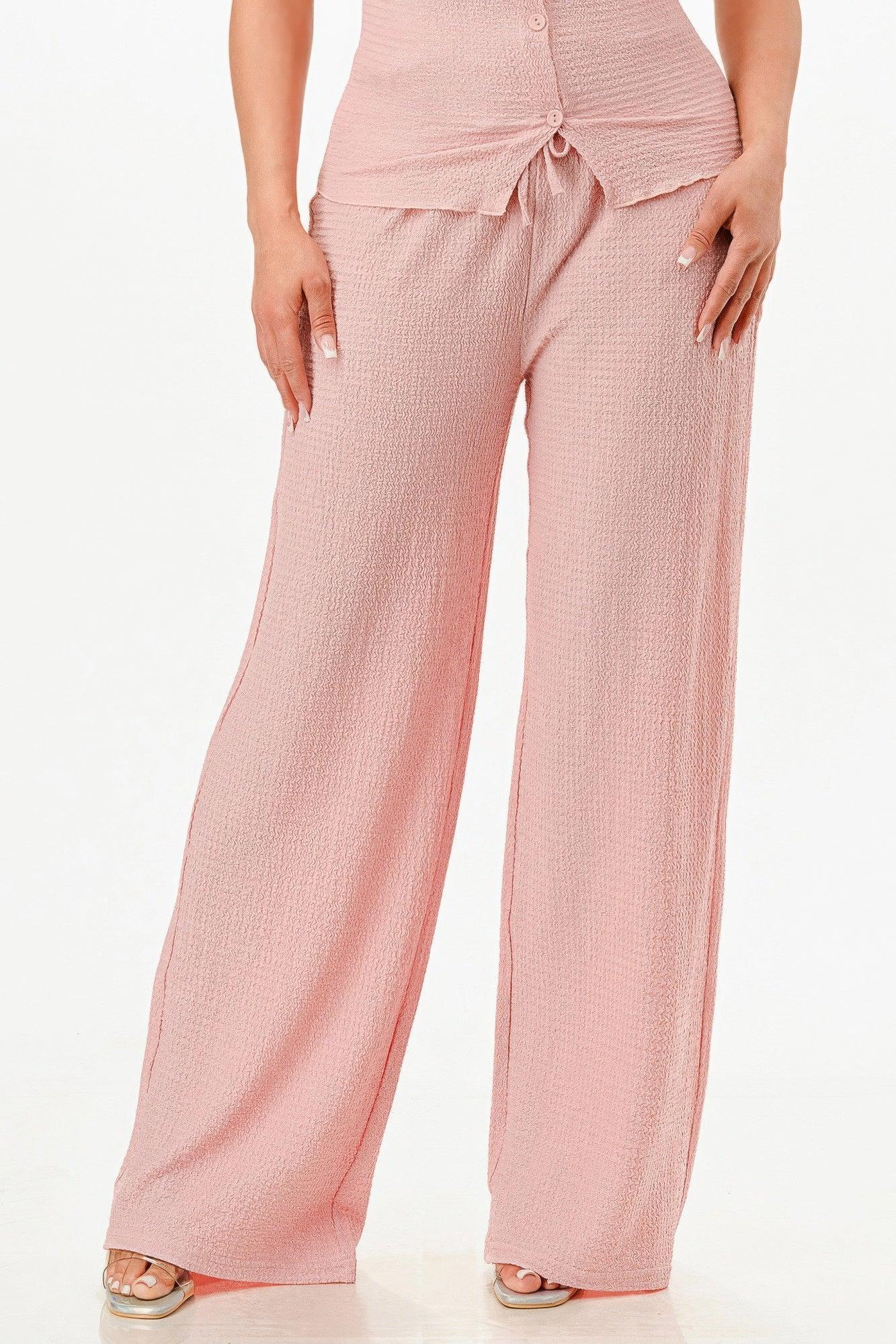 Textured Polo Top And Pants Set | Mixtshop LLC