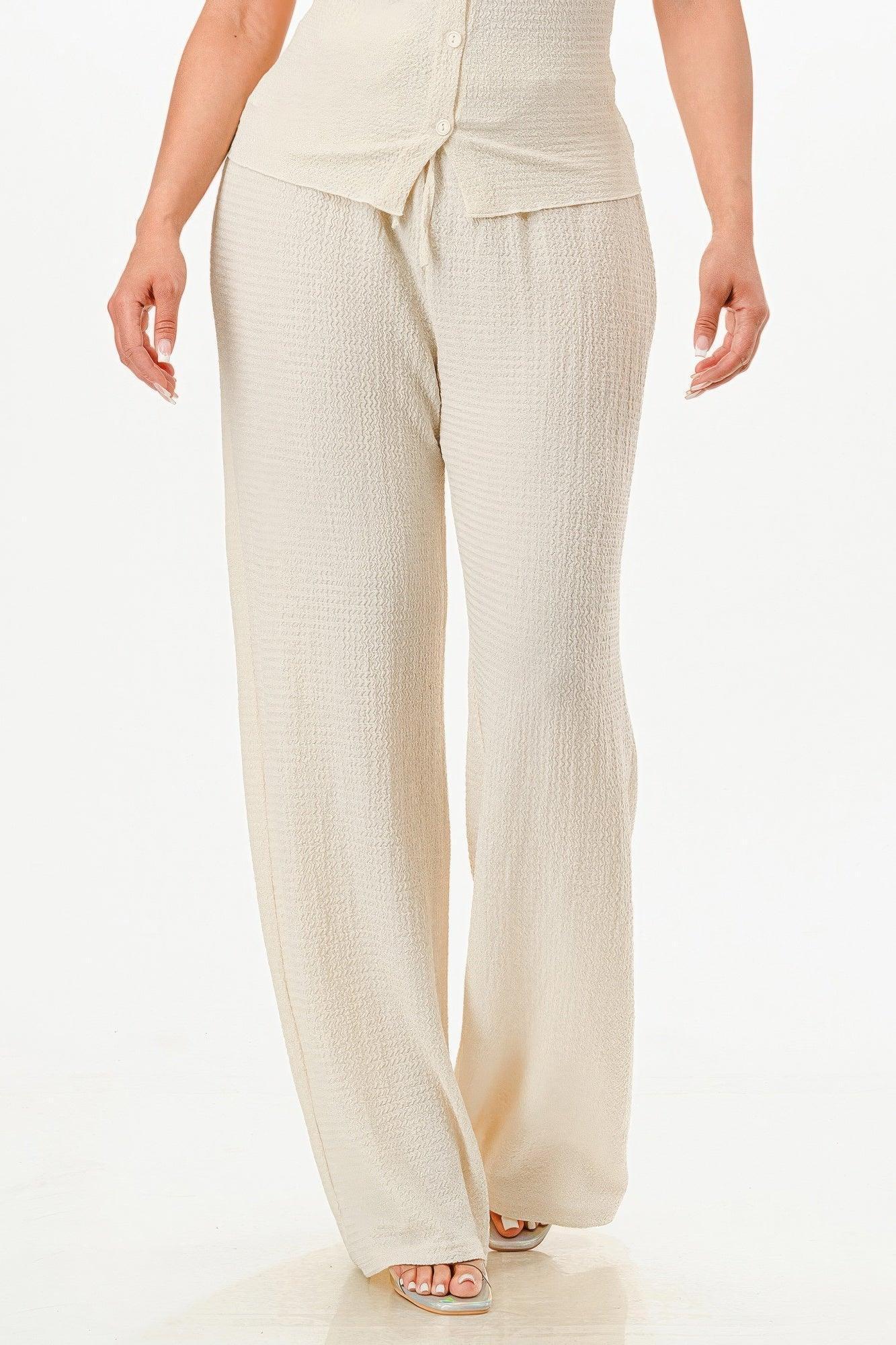 Textured Polo Top And Pants Set | Mixtshop LLC