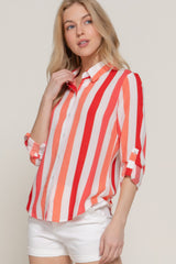 Long Slv Wide Stripe Woven Shirt | Mixtshop LLC