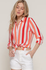 Long Slv Wide Stripe Woven Shirt | Mixtshop LLC