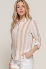 Long Slv Wide Stripe Woven Shirt | Mixtshop LLC