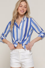 Long Slv Wide Stripe Woven Shirt | Mixtshop LLC
