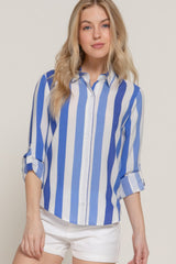 Long Slv Wide Stripe Woven Shirt | Mixtshop LLC