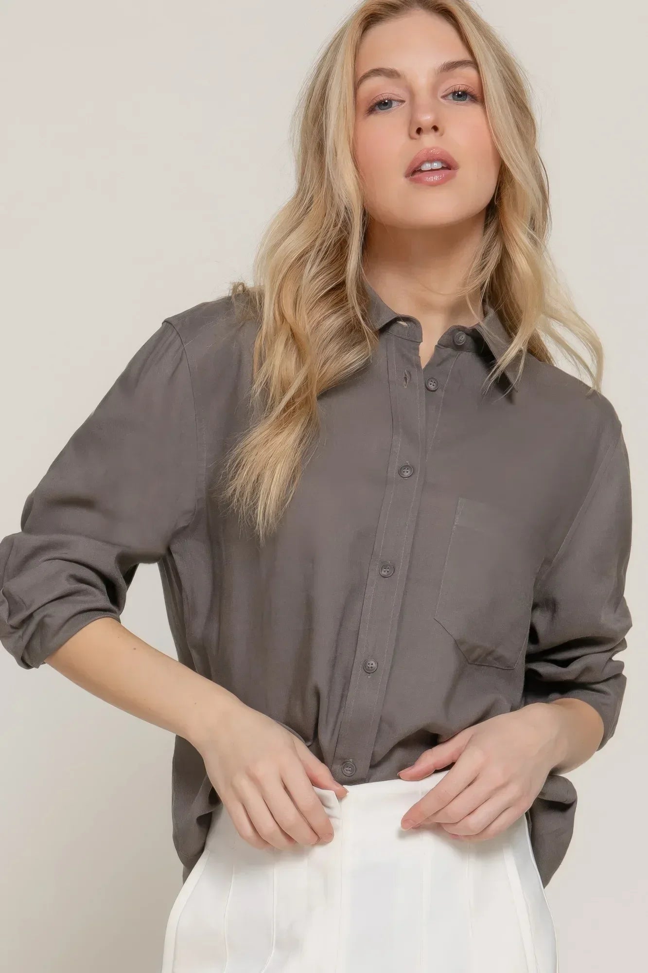 Long Sleeve Linen Blend Shirt | Mixtshop LLC