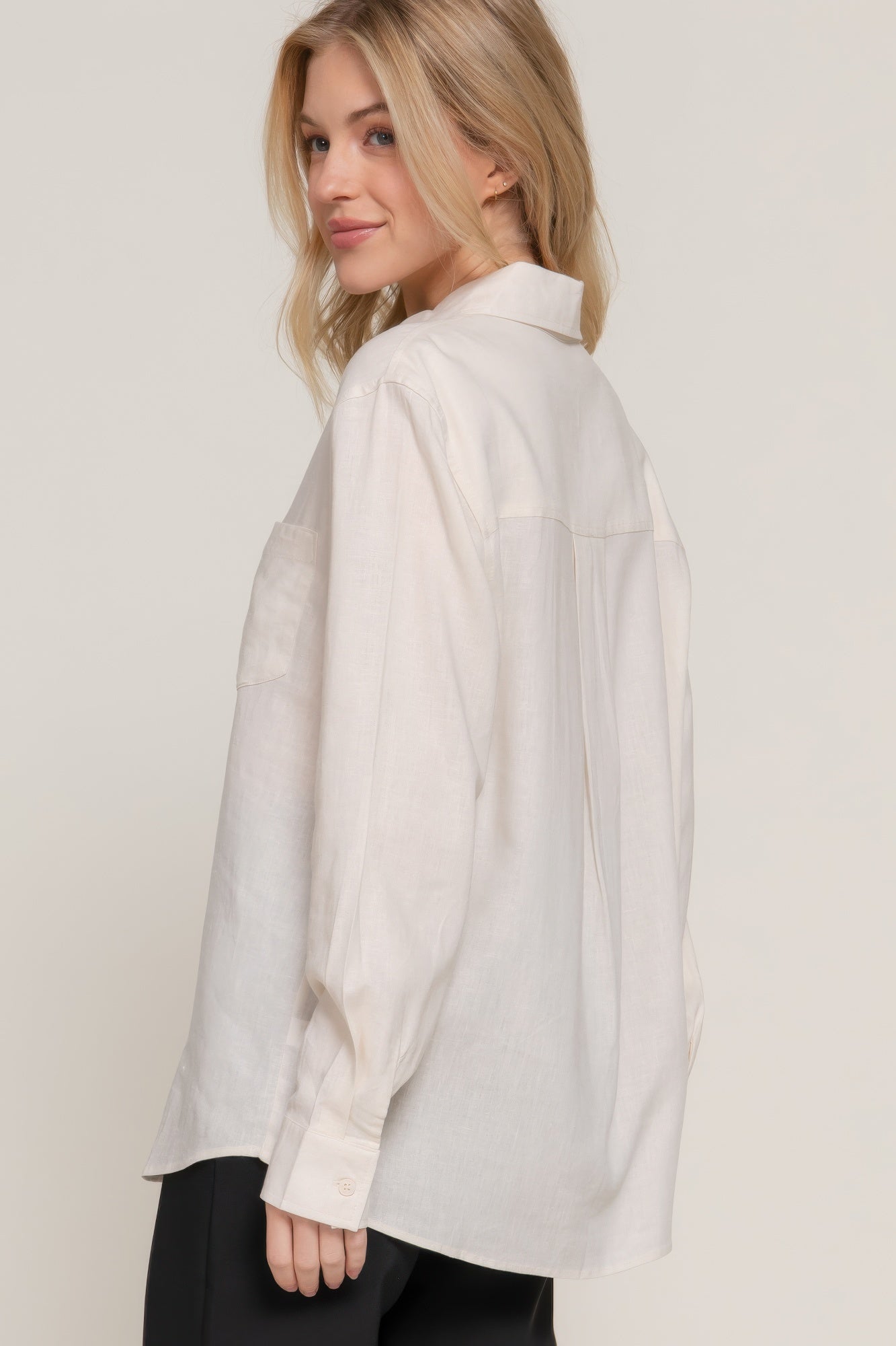 Long Sleeve Linen Blend Shirt | Mixtshop LLC