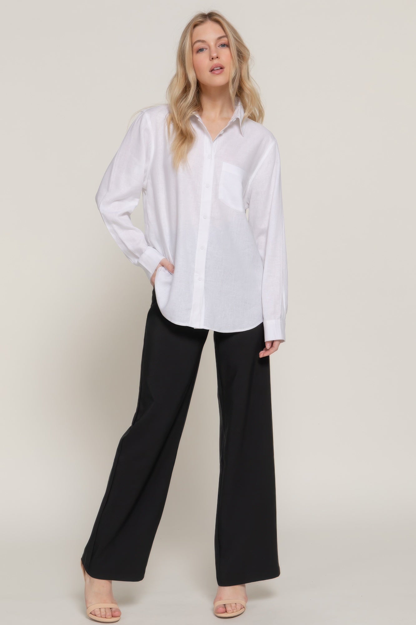 Long Sleeve Linen Blend Shirt | Mixtshop LLC