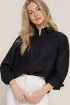 Long Sleeve Linen Blend Shirt | Mixtshop LLC