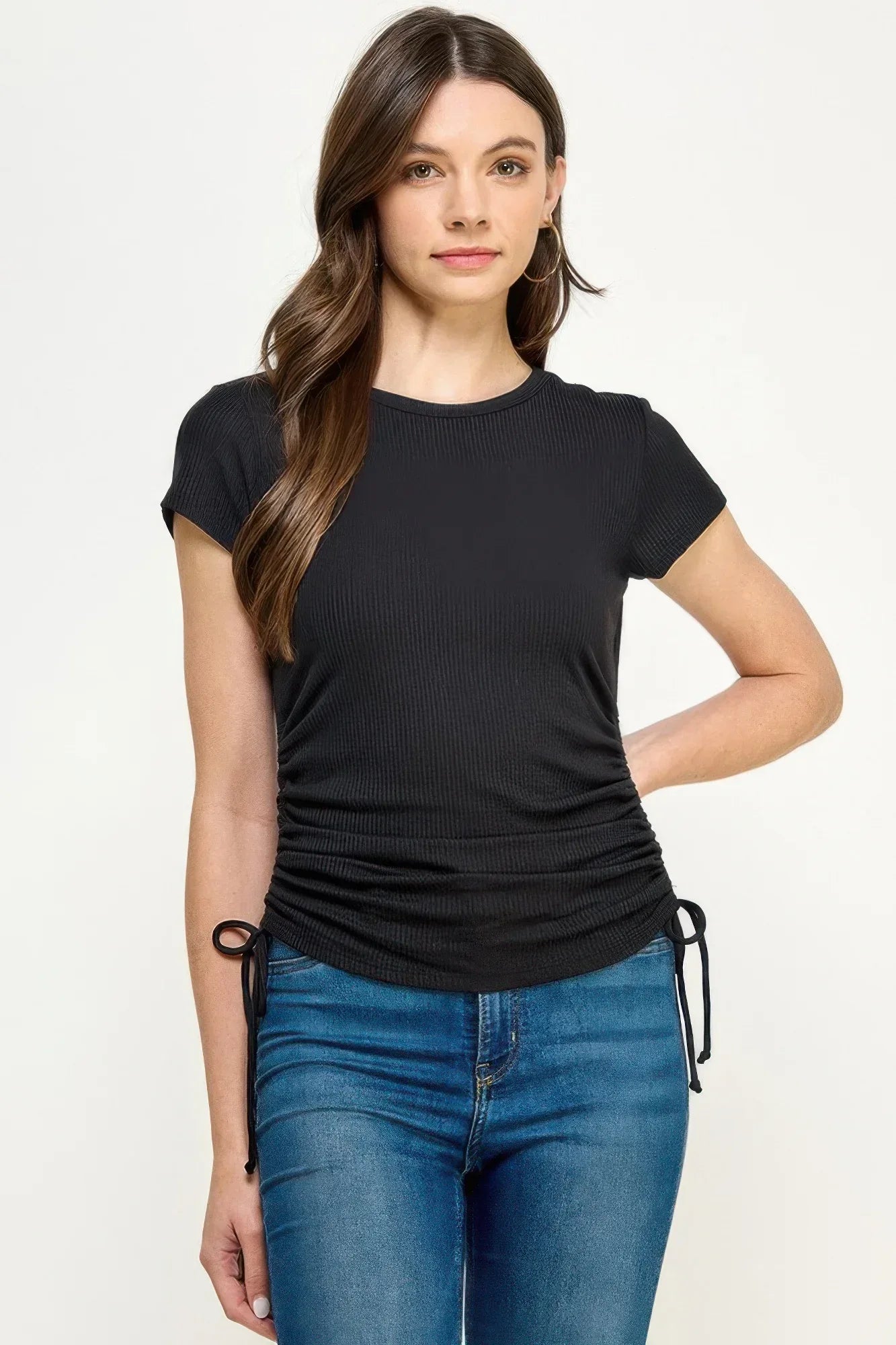 Side Ruched Detail Top | Mixtshop LLC Main image