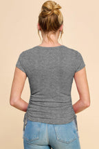 Side Ruched Detail Top | Mixtshop LLC
