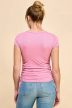 Side Ruched Detail Top | Mixtshop LLC