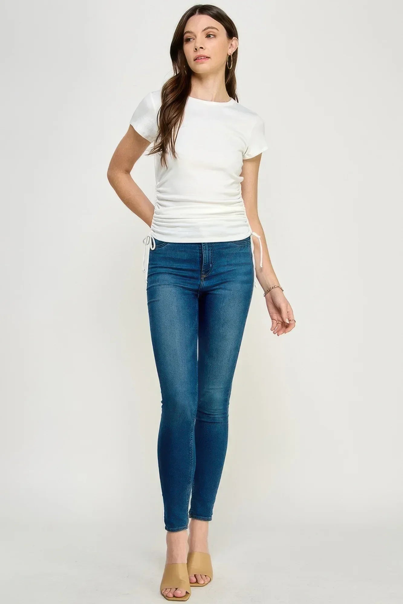Side Ruched Detail Top | Mixtshop LLC Main image