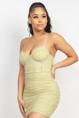 Stone Cami Shirred Bodycon Dress | Mixtshop LLC