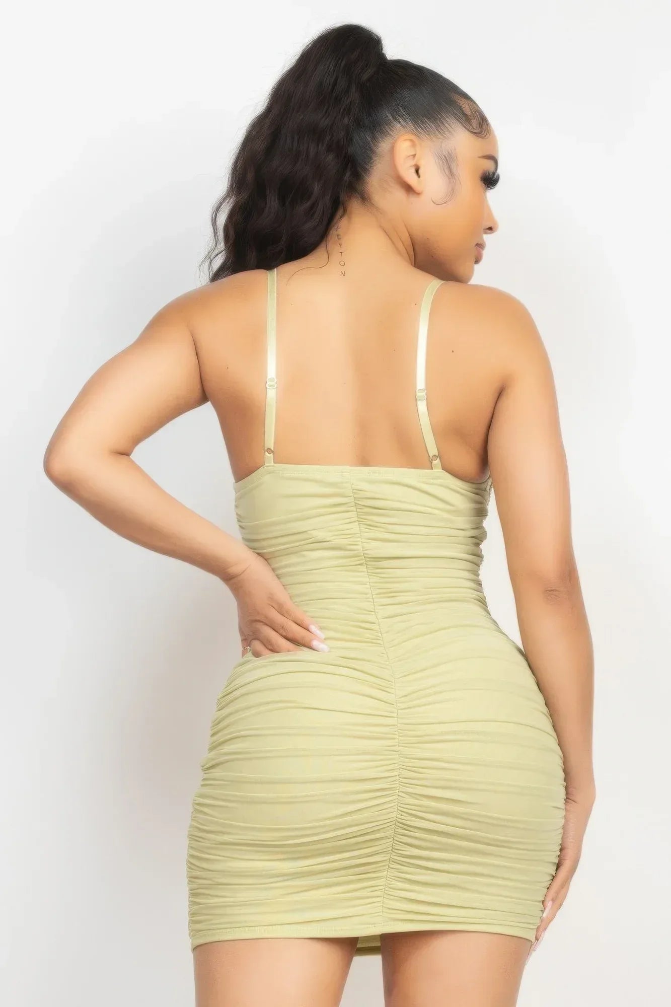Stone Cami Shirred Bodycon Dress | Mixtshop LLC